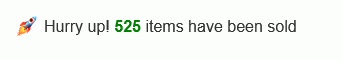 Hurry up & items sold